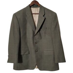 Lauren Ralph Lauren Blazer Sports Jacket 100% Wool Size 42S Plaid 3 Button Mens